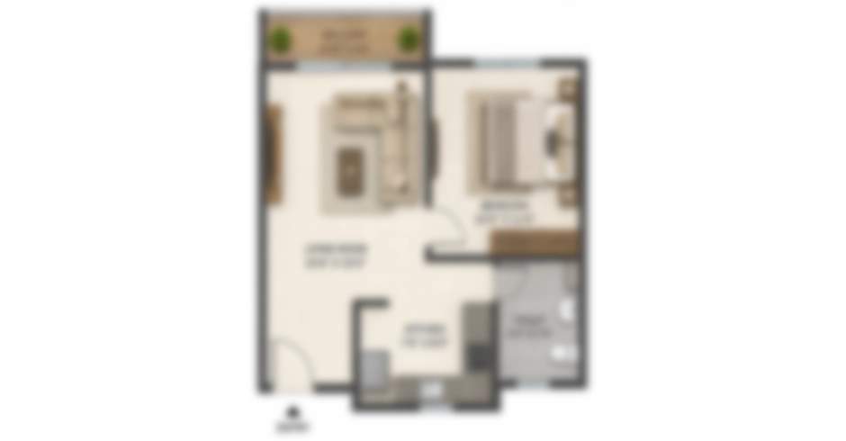 House Of Hiranandani Vikhroli 2 BHK Floor Plan