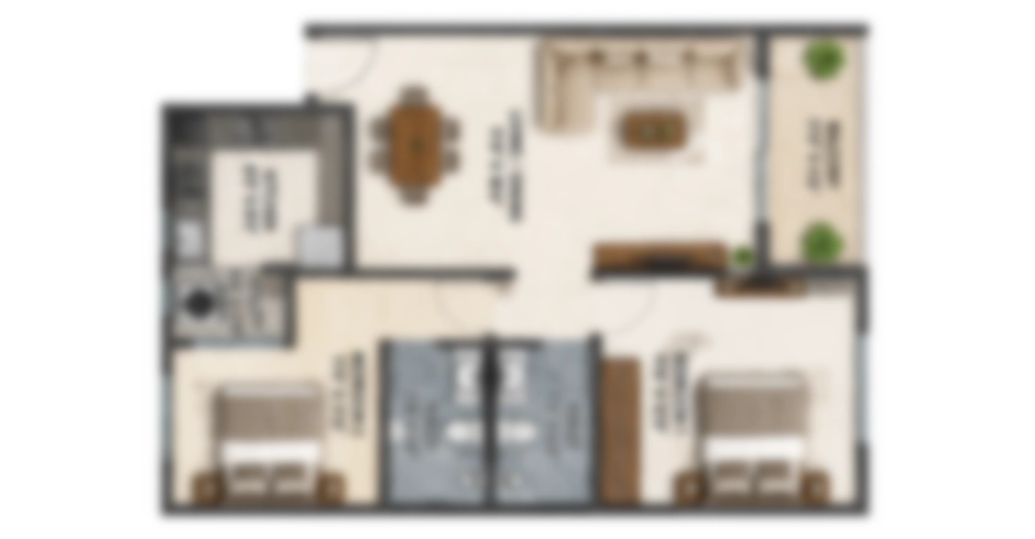 House Of Hiranandani Vikhroli 3 BHK Floor Plan